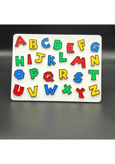 Çocuklar İçin 3d Yazıcı Harf Kalıbı Seti 21x16 Cm - Pla Malzeme 21 X 19