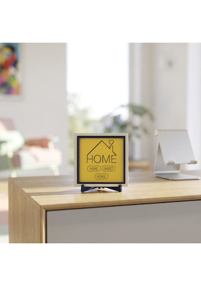 Modern Home Sweet Home Tasarımlı Dekoratif Obje, Çalışma Masanız İçin Şık Aksesuar 10x10 Cm