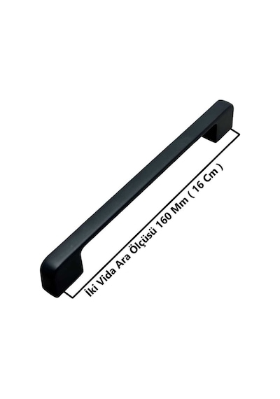 Arel Mat Siyah Tv Ünitesi Vestiyer Yatak Odası Mutfak Dolap Çekmece Kulpu 160 Mm 16 Cm 1 Adet
