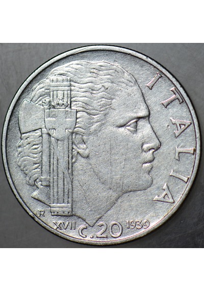 İtalya 20 Centesımı 1939 Xvıı. Km 75d.