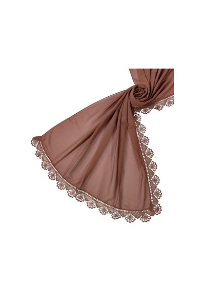 Mim Eşarp İğne Oyalı Şal Namaz Ve Mevlüt Örtüsü 60x150 Cm Tarçın