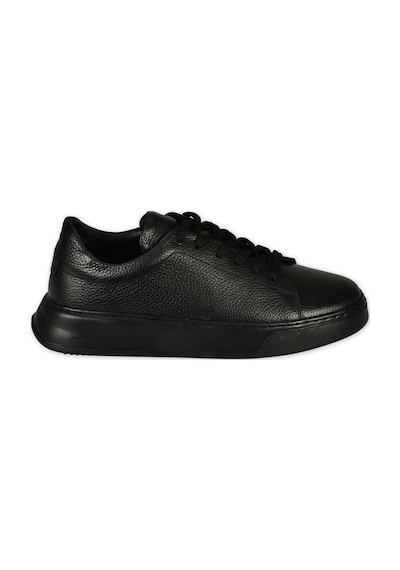 Hatemoğlu Casual Bağcıklı Erkek Deri Sneakers - Siyah