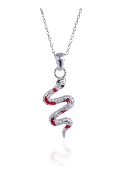 Minamis Silver Kırmızı Mineli Yılan Kolye-2183