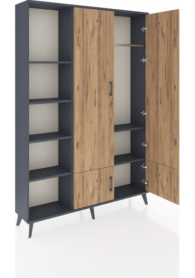 Arges Dolap 6 Raflı 4 Kapaklı Tek Askılı 132x30x195 Antrasit-çam/antrasit Atlas Çam/antrasıt Arges Dolap 6 Raflı 4 Kapaklı Tek Askılı 132x30x195 Antrasit-çam/antrasit Atlas Çam/antrasıt