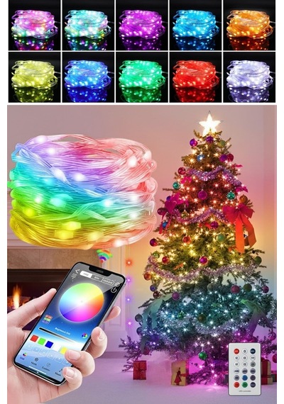 10 Mt Uzaktan Kumandalı Usb Led Işık - Çok Modlu Dekoratif Ortam Aydınlatmas Çok Renkli