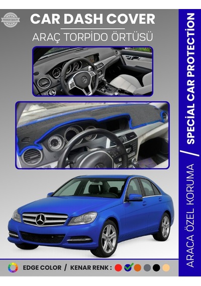 Mercedes C Class W204 2007-2014 Torpido Örtüsü Premium Kalite Özel Kesim Uv Koruma - 162 Stiloto