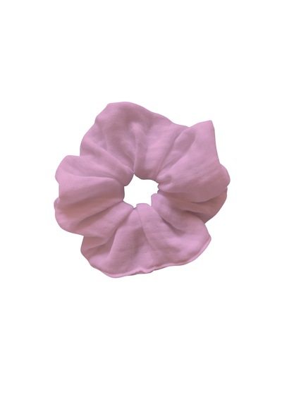 Dev Boy 3'lü Muslin Saç Lastiği Pamuklu Saç Tokası Set Pembe
