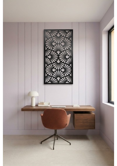 Dekoratif Panel Metal Duvar Tablosu - Duvar Sanatı - Duvar Dekoru - Siyah