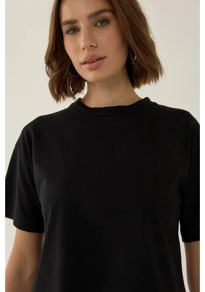 Hiccup Basic Bisiklet Yaka Kısa T-shirt Siyah