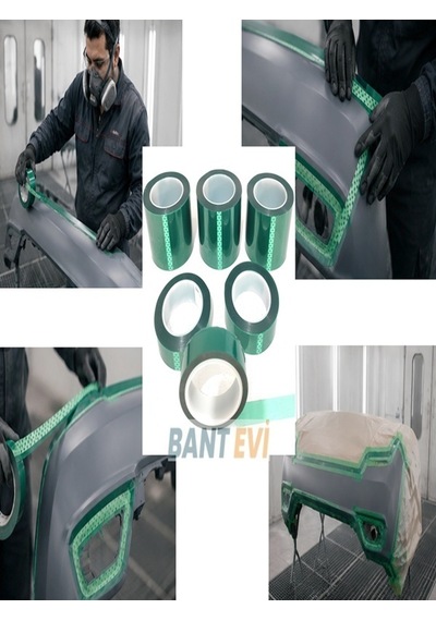 Yeşil Polyester Bant 50mmx66mt 200℃ Yüksek Isıya Dayanıklı Maskeleme Bandı