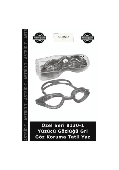 Özel Seri 8130-1 Yüzücü Gözlüğü Gri Göz Koruma Tatil Yaz