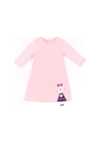 Denokids Yaramaz Kedi Kız Çocuk Elbise Renkli Çok Renkli