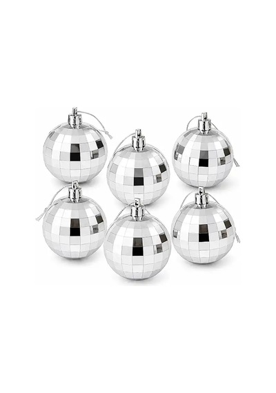 Yılbaşı Çam Ağacı Süsü Disko Topu Görünümlü 4 Cm 6 Lı