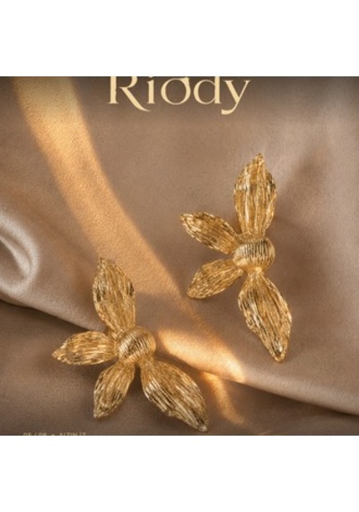 Riody Aurea Flora 01 Gold Renk Paslanmaz Çelik Çiçek Formlu Kadın Küpe