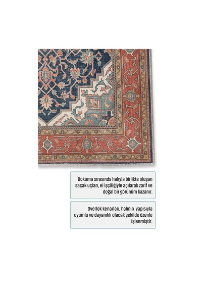 Dekoratif Halı Kaymaz Taban Leke Tutmaz Yıkanabilir Kilim Özel Ölçü Salon Halısı 3041