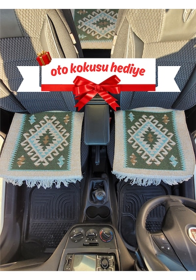 Oto Koltuk Minderi Kirlenme Ve Eskime Koruyucu Yeşil Renk Oto Koku Hediyeli