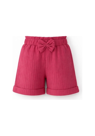 Esila Kids Kız Çocuk Bermuda Şort Beli Lastikli Duble Paça Fuşya