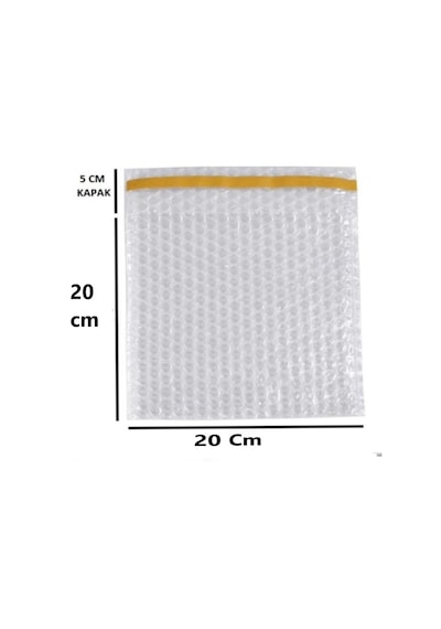 Balonlu Patpat Torba, 90gr. Bantlı Baloncuklu Torba-zarf 20cm En X 20cm Boy + 5cm Kapak 50 Adet