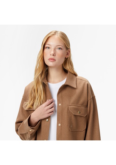 Nautica Kadın Açık Kahverengi Regular Fit Gömlekdüz47w507t