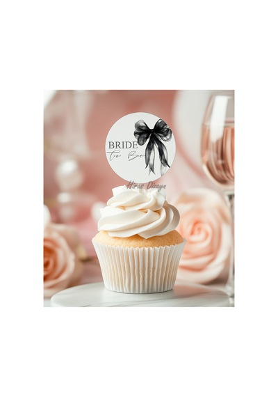 15adet Siyah Fiyonklu Bride To Be Bekarlığa Veda Cupcake Kürdanı Gelin Oluyor Düğün Kına Gecesi Bekarlığa Veda Süsü