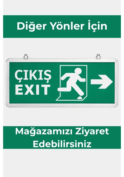 Şarjlı Led Acil Çıkış Armatürü Exit Tabelalı Elektrik Kesintisinde Otomatik Devreye Giren