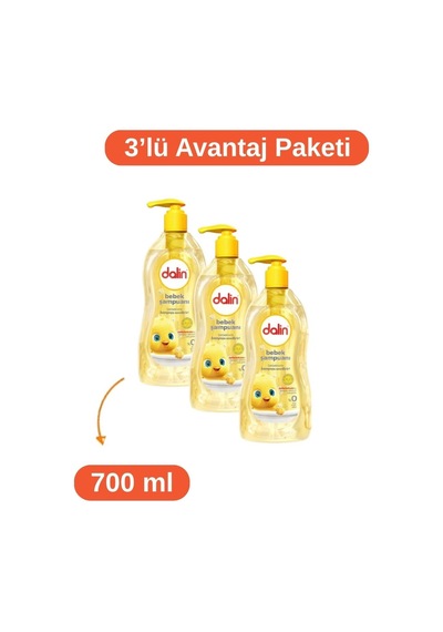 Bebek Şampuan 700 Ml - 3 Adet Tüm Saç Tipleri