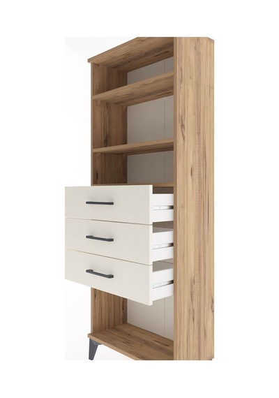 Arges Dolap 3 Raflı 3 Çekmeceli 60x30x163 Çam-aytaşı Atlas Çam