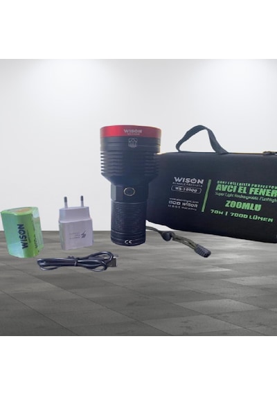 Wıson Ws-10500 70w 7000 Lümen Zoomlu Profesyonel El Feneri Siyah