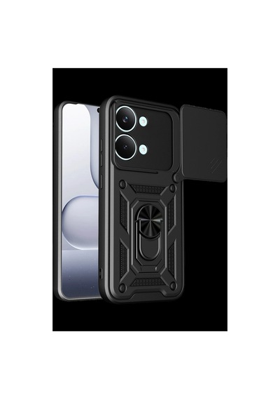 Poco X8 Pro Max Pars Lens Yüzüklü Silikon - Siyah