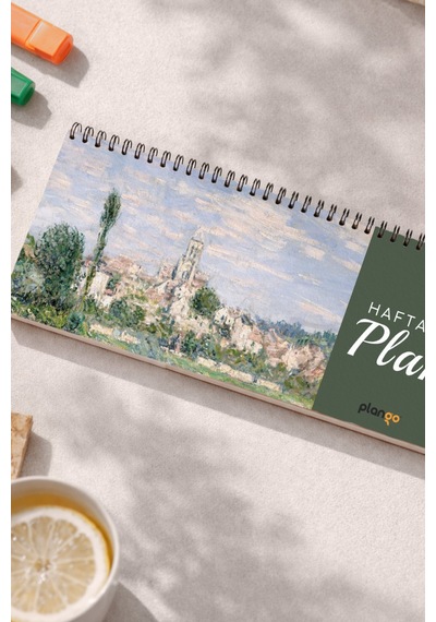 Tarihsiz Spiralli Haftalık Masaüstü Planlayıcı - Kale - 10x30 Cm Plango Turkuaz