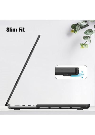 Apple Uyumlu MacBook Pro 16" M1 - M2 Hard Shell Sert Kapak Kılıf - Siyah