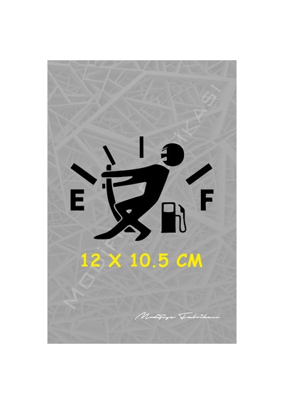 Yakıt Deposu Sticker Folyo - Siyah - 12 X 10.5 Cm