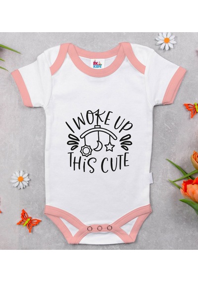 Bk Gift Bk Kids This Cute Tasarımlı Pembe Bebek Body Zıbın-1 12-18 Ay Sarı