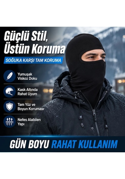 Unisex Düz Siyah Balaklava 1 Adet Tek Beden Viskoz Kask İçi Motosiklet Outdoor Maske 1 Siyah