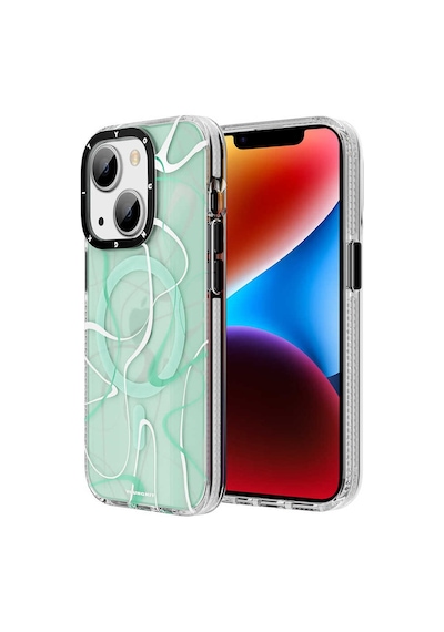 YoungKit Apple Uyumlu iPhone 14 Plus Kılıf Magsafe Şarj Özellikli Youngkit Water-Ink Serisi Kapak Youngkit-10193