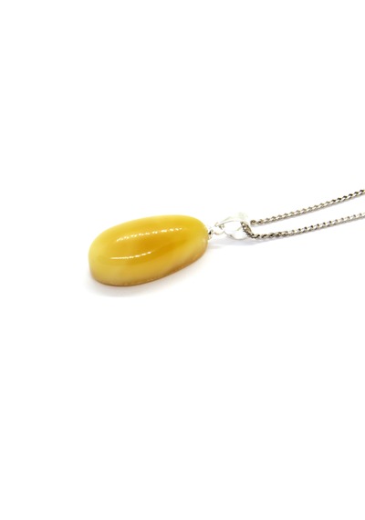 Ambergold Kehribar Gümüş Kolye Ucu Damla Kehribardan Kly0551