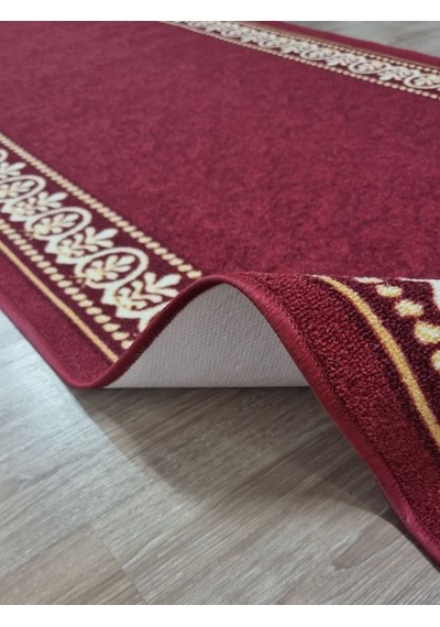 Firdevslife Varaklı Protokol Halısı Kaymaz Taban Jel Yolluk Kapı Önü Paspası 100cm Bordo Bordo