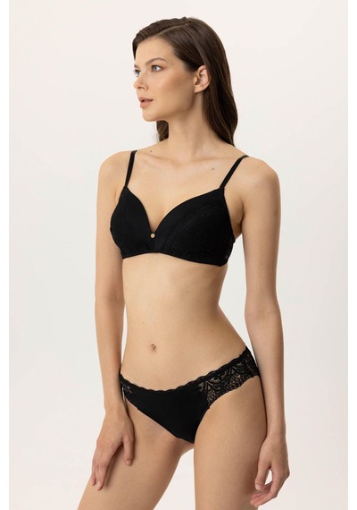 Pierre Cardin Lingerie Paris Boş Kap Regular Sütyen Takım Siyah