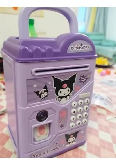 Tr Kuromi Elektronik Atm Kumbara, Şifreli Ve Parmak İzi Korumalı, Müzikli, Mor