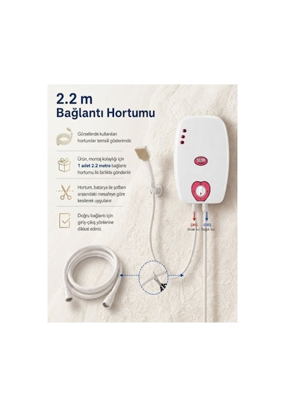 Ege-san Okyonus Ani Su Isıtıcı - 7.5 W - Kurulum Yönlendirmesi Elektrikli Şofben