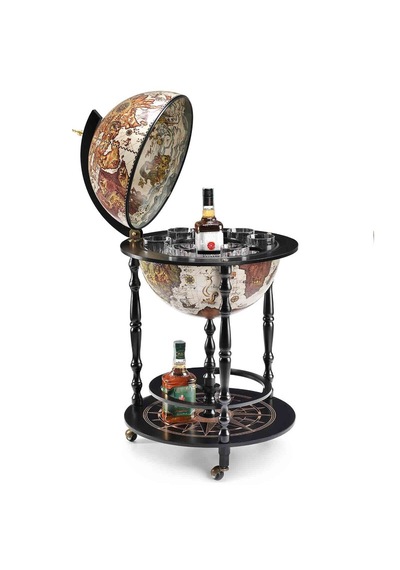 Zoffoli Vulcano Eski Haritalı Dünya Bar Servis 51x92cm Renkli