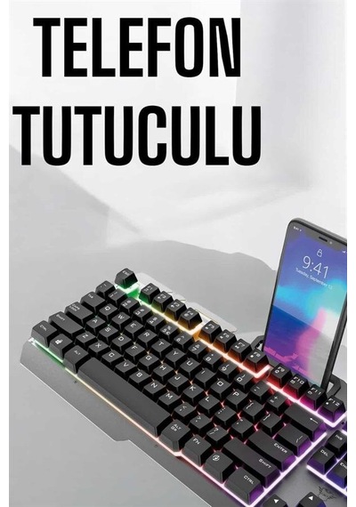 Oyuncu Klavyesi Q Klavye Rgb Işıklı Mouse li Mh-hs2356-1950