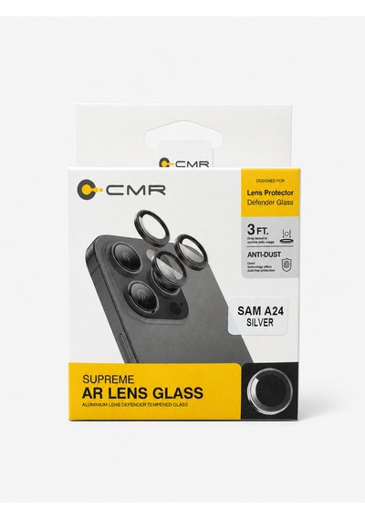 Cmr Supreme Serisi Safir Kamera Lens Koruyucu Samsung Uyumlu S24 / S24 Plus Gümüş