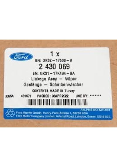 Ford Transit V363 Silecek İç Mekanizma 2018 Sonrası Gk31 17k484 Ba