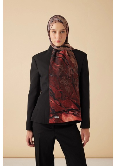 Maisa Nefes Krep İpek Şal 70 190 Cm - Bordo 5672