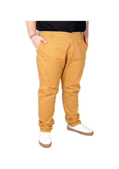 Mode Xl Büyük Beden Erkek Pantolon Keten 20850 Taba 001
