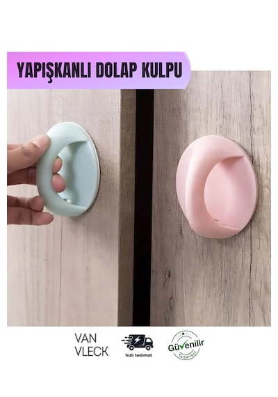Yapışkanlı Dolap Ve Çekmece Kapağı Açma Kulpu Pratik Ve Kolay Montajlı Tutacak Çok Renkli