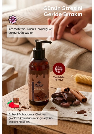 Doğal Çikolata Ve Çilek Aromalı Vücut Masaj Yağları 120 Ml - 297094555