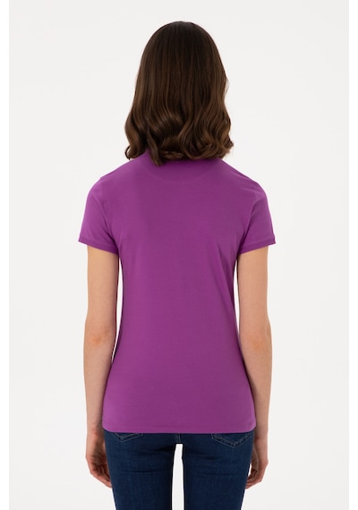 U.S. Polo Assn. Kadın Mor Basic Polo Yaka Tişört 50300896-VR037