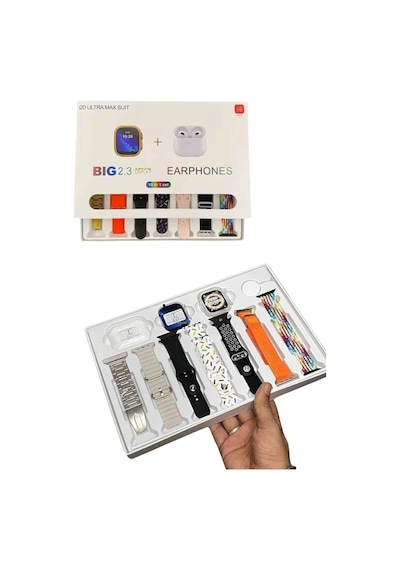 Akıllı Saat Ve Air Pro Kulaklık 7 Kordonlu Çok Fonksiyonlu İkili Set Yeni Nesil